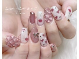 キルティング×さくらんぼネイル