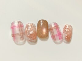 チェックニュアンスネイル