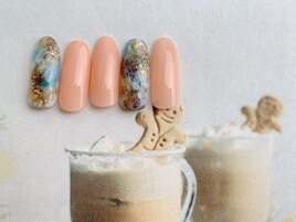 天然石ネイル☆奥深いきらきら