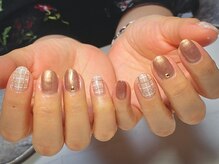 ネイルサロン デンティ(Dentty)/チェック×ミラーネイル