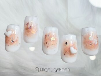 エンジェルガーデン 青山店(Angelgarden)/チーク/ホワイトハートネイル