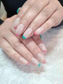 ネイルアンドまつげエクステ専門サロン スリー(THREE)/ビビットフレンチ