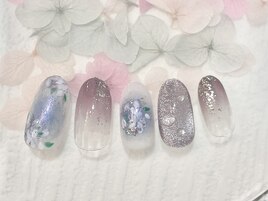 紫陽花ネイル