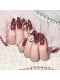 秋ネイル♪ボルドーフラッシュ
