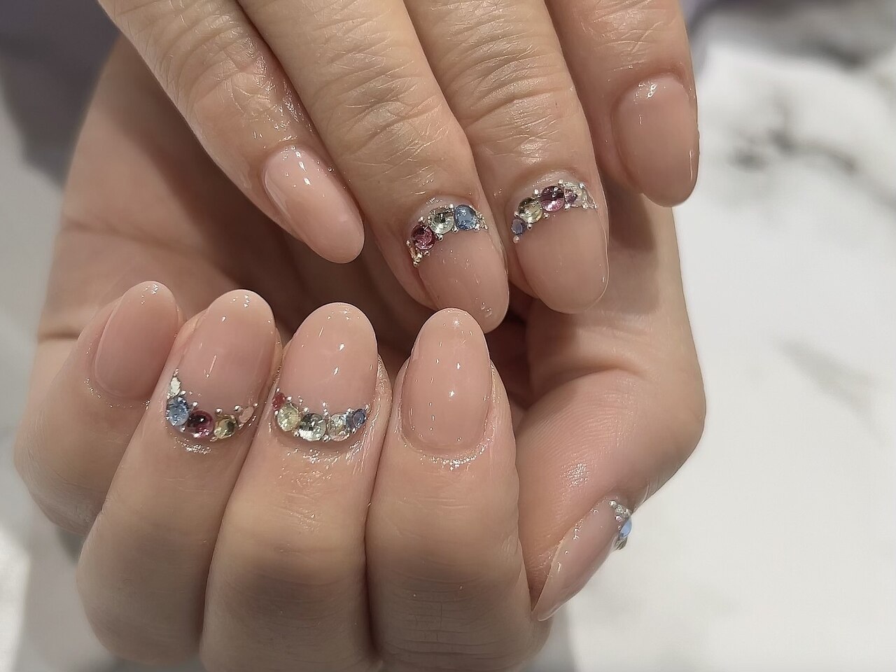 ［09］ネイルチップ カラフル ストーンネイル 宝石ネイル ブラック オーダー 09］ネイルチップ カラフル ストーンネイル 宝石ネイル ブラック