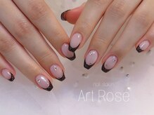 ネイルサロンアンドネイルスクールアートローズ 町田店(Art Rose)/ブラウンフレンチ