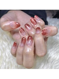 くすみレッドラメグラ♪