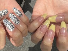 エムエイチネイル(MH_Nail)/ホログラム　黄色　夏