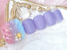ネイルサロンアンドスクール ラフィーネ 池袋店/フット☆オーロラ人魚の鱗￥7990