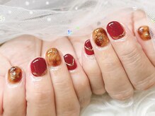 ワンハンドレッドプラス(100+)/ベッコウ　赤ネイル