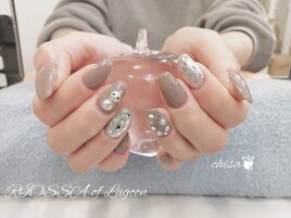 シンプルネイル×雪だるま