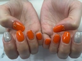 今月ネイル　ビタミンカラー