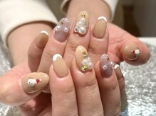 プロテア(protea)/クリスマスアートネイル