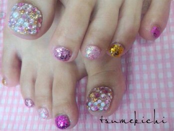 ネイルサロン 爪吉/ストーンがぎっしり☆フット