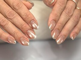 ラメフレンチ/オフィスネイル