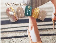 ネイルサロン アミティエ(Nail Salon Amitie)/ニュアンス×ビジューFootネイル