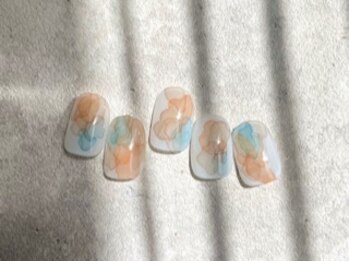 水彩ニュアンスクリアネイル