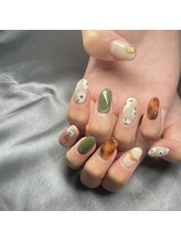 アオ(Ao)/べっ甲×北欧ネイル