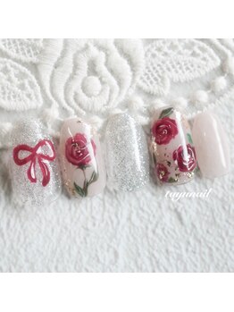 たゆ ネイル(たゆnail)/パラジェル手書き薔薇ネイル