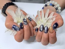 オフトゥール アトリエ カオ キャンアイドレッシー 鶴見店(ofuturo kao)の雰囲気(☆雪ネイル☆ネイビーカラー☆)