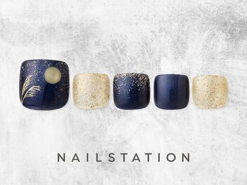 ネイルステーション アトレ四谷店(NAIL STATION)/お月見フットネイル／パラジェル
