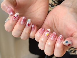 マグネットグラデ×ハートネイル