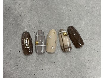 ニアウネイル(niau nail.)/Autumn Check design