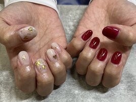 ハート&フラワーネイル
