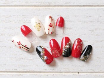 ア ネイル(A nail)/正月☆成人式ネイル【つけ放題】