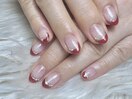 ベースカラー有り/赤フレンチ