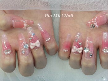 ピンクグラデ×リボン×ハート