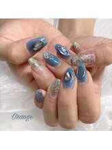 オレンジ 心斎橋店(ORANGE)/ブルー×ラメ　ニュアンスネイル