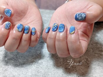 ワイネイル(Y.nail)/シロヒョウデザイン