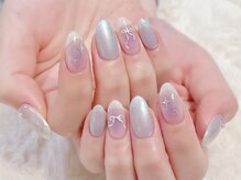 ラルネイル 大宮(Lull. nail)/＃チークネイル　＃リボンネイル