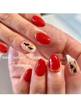 ネイルサロン レーヴ(NAIL SALON REVE)/赤☆シンプルネイル