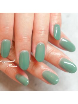 たゆ ネイル(たゆnail)/グリーンワンカラーネイル☆