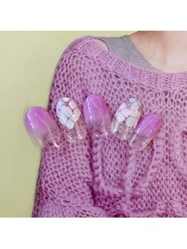 レイネイル レイアイ レイエステティック 扶桑店/パープル×紫陽花