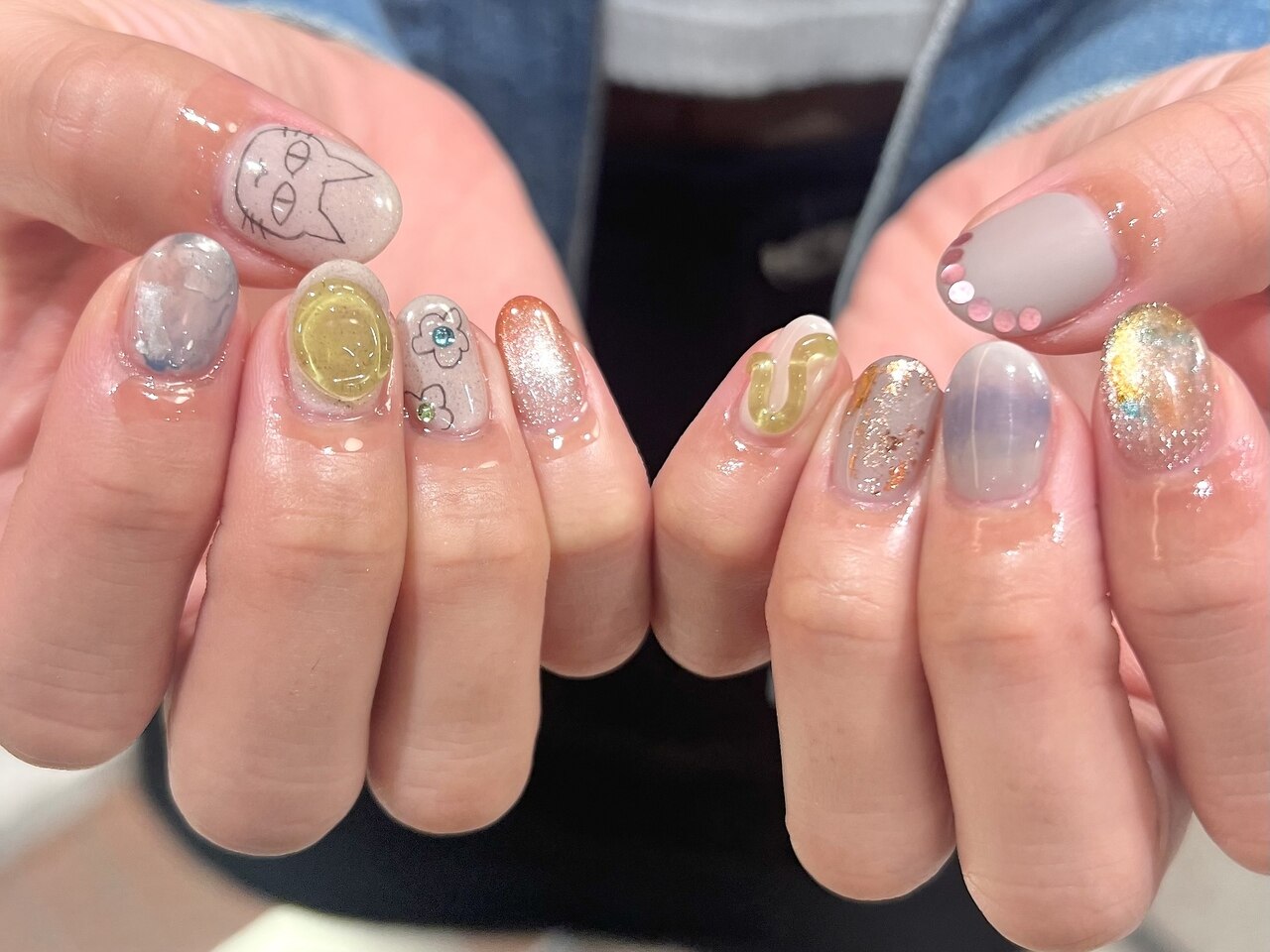 HAPPYSTAND32種 ネイルパーツ レジン封入材 2025年秋トレンド】落書き