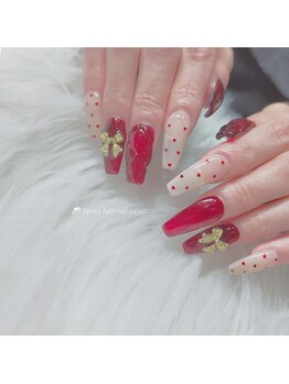 ファンシーファブ(fancy fab)/ちゅるんレッドガーリーネイル