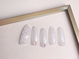 ホワイトホログラムネイル