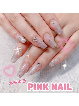 バニーアイズ 博多店(Bunny eyes)/王道ピンクネイル♪