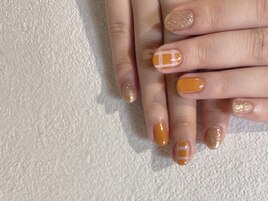 定額6500円　オレンジチェック