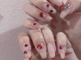 ハートバレンタインネイル