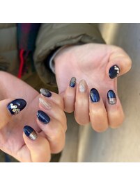 ネイビー×ゴールド