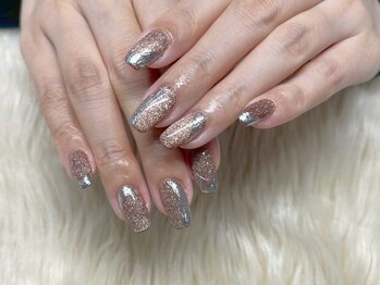 グリッターネイル/シルバーミラ-