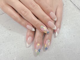 カラフルフラワーネイル