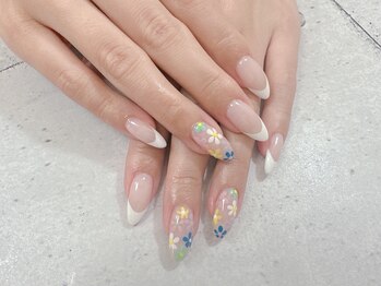 カラフルフラワーネイル