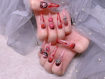スノーネイルサロン 新宿店(Snow nail salon)/ニュアンスハート羽肉球