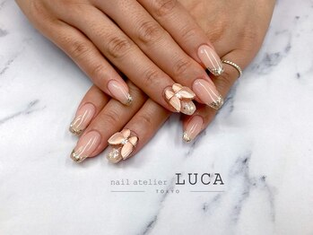 ネイルアトリエルカ(nail atelier LUCA)/W-324 ピンクバタフライネイル