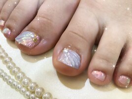 オーロラ貝フットネイル